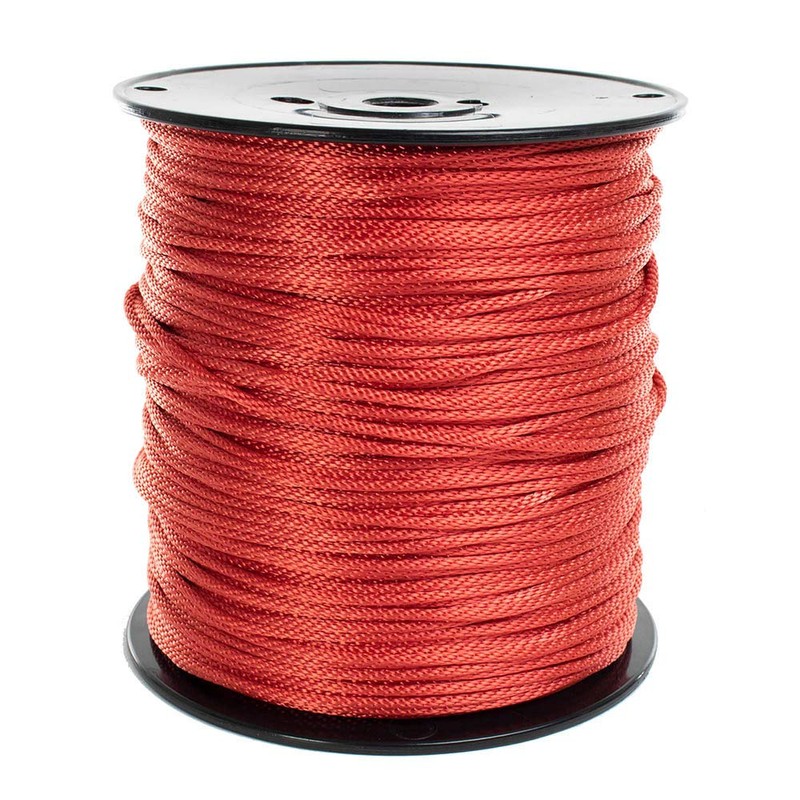 Golberg Solid Braid Nylon Rope - (Red, 1/8 Inch x