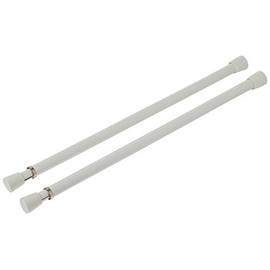 Spring Window Fashions 7/16-Inch Round Spring Tension Rod 11 to 18-Inch Adjustable Width - White, 2 Rods per Pack