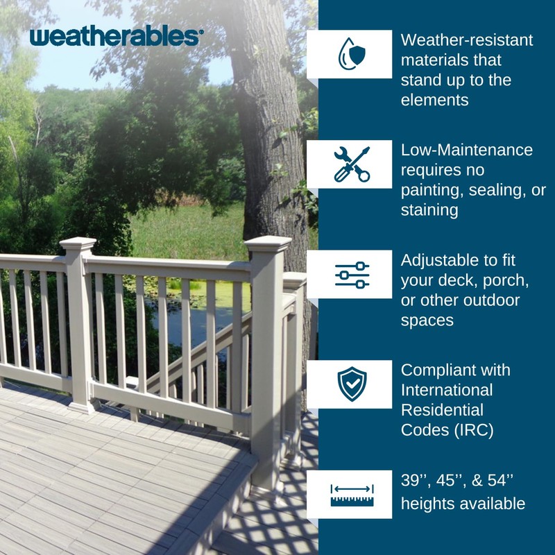Weatherables Vinyl Railing Posts, Vinyl Post Kit 4 in. x