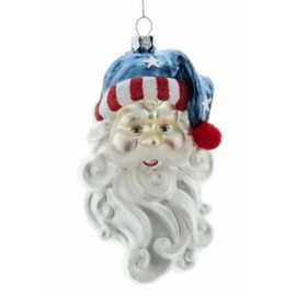 Patriotic Santa Christmas Ornament, for USA America Decorations for Tree by Christmas Market Ornaments