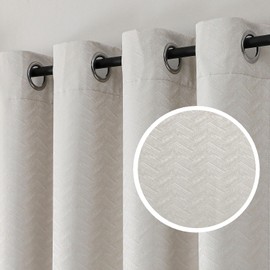 BULLPRINCESS Grommet Blackout Curtains for Bedroom, 52x84 inch Beige Panels for Room Darkening, Window Treatment Thermal Insulated Drapes