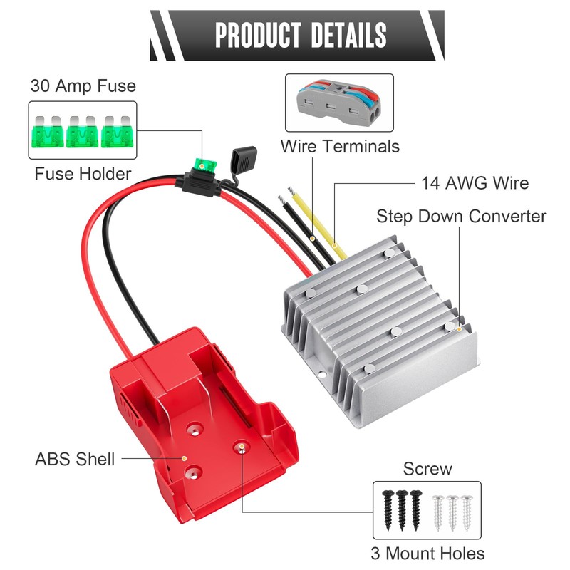 Siziviki 18V to 12V Step-Down Converter for M18 Battery