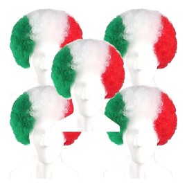 5 Pelucas Afro Tricolor Viva México Fiesta Patrias Seleccion Tricolor