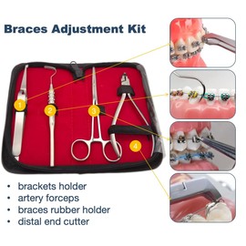 Complete DIY Braces Tool Plier Kit At Home 4PCS - Holding Brackets Change Color For Braces Ligature Ties Power Chain And Cutting Plier