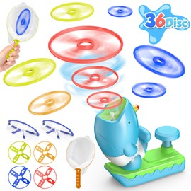 Haozozo Outdoor Toy from 3-10 Years, Boy Girl, Pack of 36 Flying Saucers, Propeller Toy for Outdoors, Outdoor Games for Children, Garden Toy, Children Outdoor from 3-10 Years