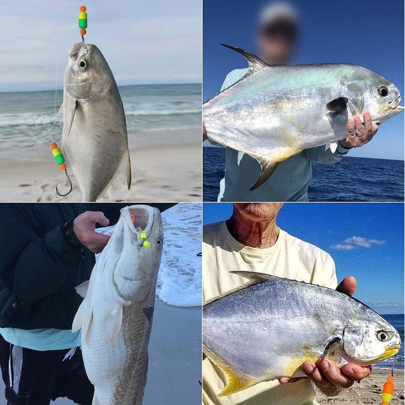 Pompano-Rigs-for-Surf-Fishing-Saltwater-Gear with Double Circle & Wide Gap Hook-6-Pack Surf Fishing