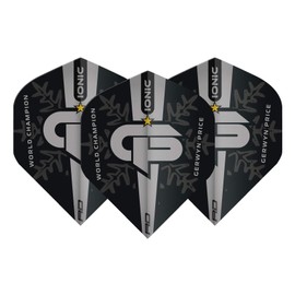 Gerwyn Price Iceman World Champion Siler Logo Edition Dart Flights - 3 Sets per Pack (9 Flights in Total)