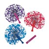 Fun Express - Paper Hibiscus Print Folding Fans for Summer