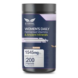 Eternal Nutrition Women's Daily: Multivitamínico Para Mujer 4 En 1 (200 Cápsulas) | Vitaminas, Minerales Con Zinc, Complejo B Y Adaptógenos | 100 Porc