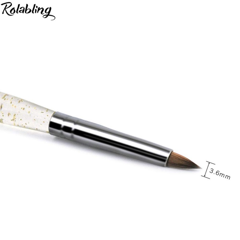 Rolabling Size 2# Black 100% Kolinsky Sable Acrylic Nail Art