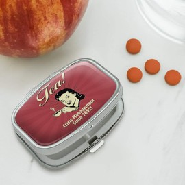 Tea Crisis Management Since 1652 Funny Humor Retro Rectangle Pill Case Trinket Gift Box