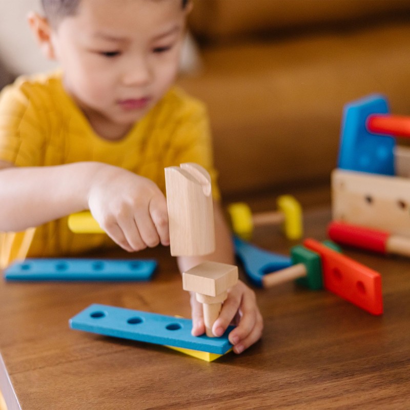Melissa & Doug Take-Along Tool Kit Wooden Construction Toy (24