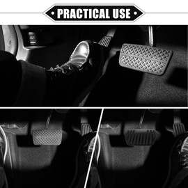 X AUTOHAUX 3 Pcs Accelerator Gas Brake Footrest Pedal Cover Compatible for Toyota Rav4 2019-2023, Aluminum Alloy Rubber Black Automatic Car Pedal Pads