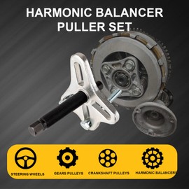 syizyen 46PCS Harmonic Balancer Puller Set, Automotive Power Steering Wheel Pulley Puller Installer Tool Kit, Crankshaft Flywheel Puller Removal Tool Set Works with Most Cars, Pickups, and SUVs