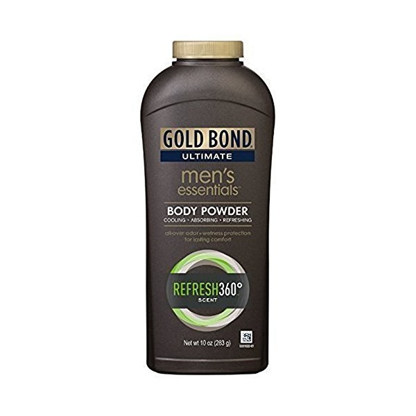 Gold Bond Ultimate Men's Essentials Body Powder, 10 oz, Pack of 2