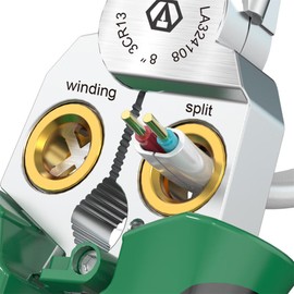 Precision 8-in-1 Wire Stripper: 0.08-10mm² Self-Adjusting, Cr-V Steel Blades, 1000N Force | For Cat5/6, Automotive Cables, Copper/Aluminum Wires