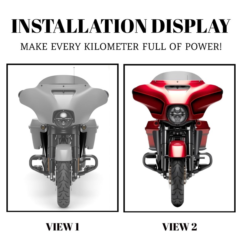 AC-MTORC Front Fork Mount Wind Deflectors Windshield for Harley Touring