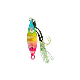 Slow Pitch Jig, Micro Size, Multicolor Teardrop Shape (Multi Color Glow Stripe, 10g)
