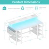 Lufeiya White Gaming Desk with Storage Shelves, 47 inch Home