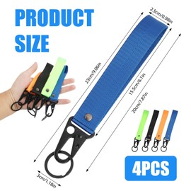 Liqqlex 4 Pcs Motorcycle Keychain Black Fluorescent Green Orange Blue Wrist Lanyards for Keys Versatile Motorcycle Accessories for Riders Bikers Enthusiasts Commuters Outdoor Use (7.68" x 0.98")