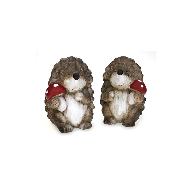 TEMPELWELT 2 x decorative hedgehog figures, each 8 cm, tone