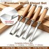 GREBSTK 4-Piece Ultra-Sharp Wood Chisel Set, CR-V Steel Beveled Blades