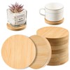 24 Pcs Round Bamboo Coaster 8 CM Wood Coaster Natural