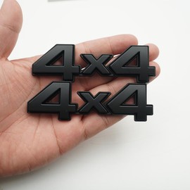 2Pc 4X4 Decal Fender Tailgate Emblem Badge 3D Nameplate Trunk 3D Raised Strong Adhesive Replacement for Universal Cars (All Black)