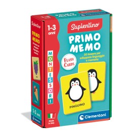 Clementoni Sapientino Baby Montessori - Carte Primo Memo, Gioco di Memoria Educativo Bambini 1-3 Anni, Carte Tattili per Sviluppare Linguaggio e Osservazione, Made in Italy, Lingua Italiana, 16830