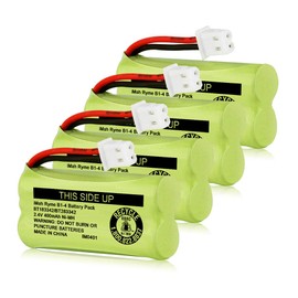 iMah BT183342/BT283342 2.4V 400mAh Ni-MH Battery Pack Compatible for BT166342/BT266342 BT162342/BT262342 2SN-AAA40H-S-X2, 4-Pack