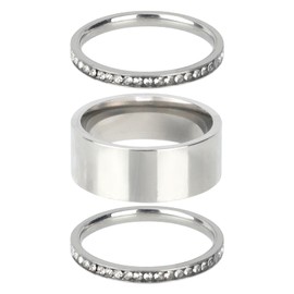 Mikovivi 3pcs Stackable Rings Set, Silver Plated Stacking Rings for Women Versatile Stylish and Simple Jewelry Accessories for Women Birthday (2 Sizes)