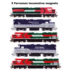 Ferromex locomotives 5 magnets by Andy Fletcher