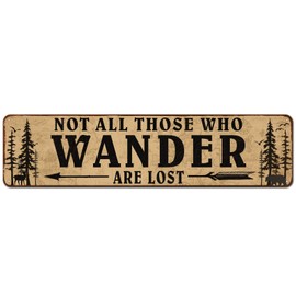 CIVOTIL Not All Those Who Wander are Lost Metal Tin Retro Sign Country Home Décor for Home, Living Room, Kitchen, Bathroom Decoration 4" x 16"
