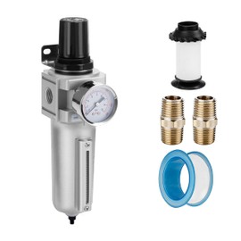 NANPU Industrial Grade Heavy Duty Particulate Filter & Air Regulator, Metal Bowl, Suitable for Paint Spray (3/4" NPT, Auto Drain)