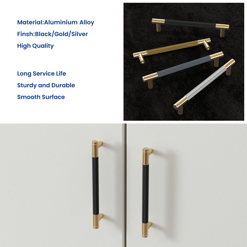 LONTAN 10 Pack Black Kitchen Handles 160mm Black Cupboard Handles