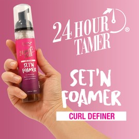 24 Hour Tamer Set'n Foamer Curl Definer 3.38oz/ 100ml - Define Curls & Waves, Enhance Volume & Shine, Soft Finish with Lightweight Texture, Restoring Curl Patterns, Nourishes Curls, No Flake