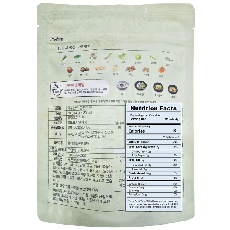 Kanggojip Korean Soup Broth Dried Vegetable Mixed with Anchovy Pack,