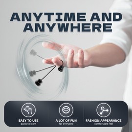 Fidget Beads - Worry Fidget Beads Spin & Bump - Made of Aluminum Alloy - for Men Women Youngs Skill Players Creates a Bit of Magic for You (Cala-Black A)