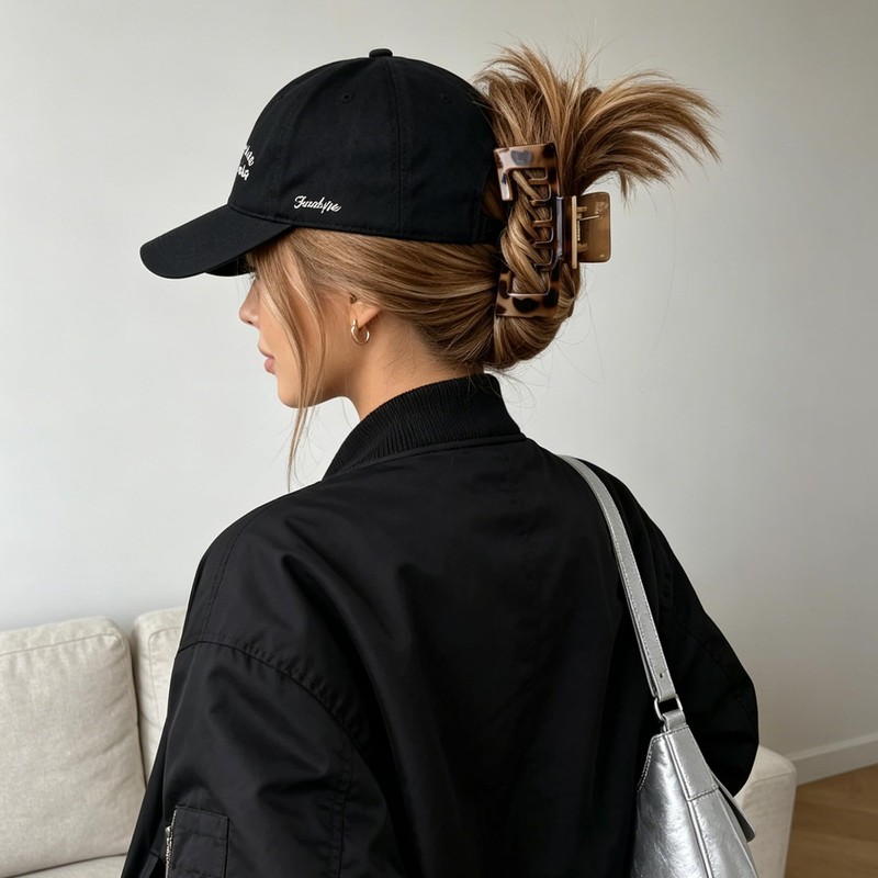 Hat Hair Claw Clips for Women, Square Claw Clips for