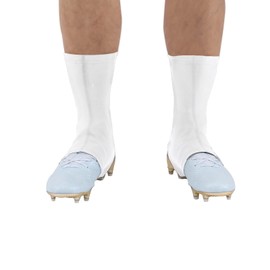 1 Pair Football Spats Cleat Covers, Spats Football for Cleats, Cleat Sleeves for Soccer, Baseball, Softball(L,Unisex's Shoe Size 9+,White)