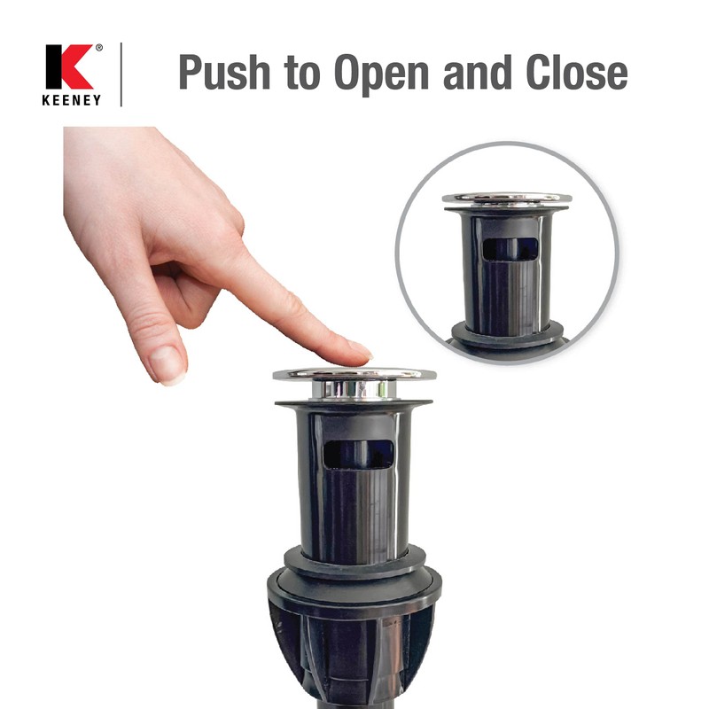 Keeney K820-72BN 1-1/4-in Plastic Push Button Sink Bathroom Drain with