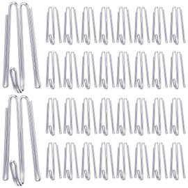 Blulu Pleat Hooks Stainless Steel Curtain Hooks Drapery Clasp and Pin 4 Prongs Pinch Pleat Tools Clips for Window, Shower Curtain(120 Pcs)