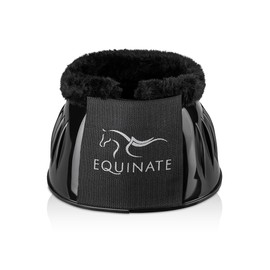 Equinate PVC Hoof Bells with Synthetic Lambskin L - Robust and Shock Absorbing Bell Boots - Hoof Protection for Training and Tournaments - Set of 2