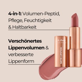 M. Asam Magic Finish Satin Almond Lipstick (4g) - Long Lasting Satin Lipstick in Warm Almond Tone, 4-in-1: Volume Peptide, Lip Balm, Moisture & Durability, Enhanced Lip Volume