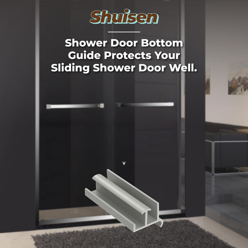 Shuisen Sliding Shower Door Bottom Guide for Glass Sliding Doors,