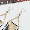 Women Faux Feather Earrings Bohemian Seed Beaded Earrings with Feather