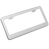 Silicone Back Guard License Plate Frame Polished Mirror Chrome Universal