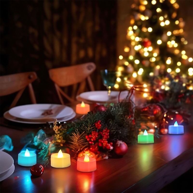 BEICHI Color Changing LED Tea Lights Bulk, 24 Pcs Flameless
