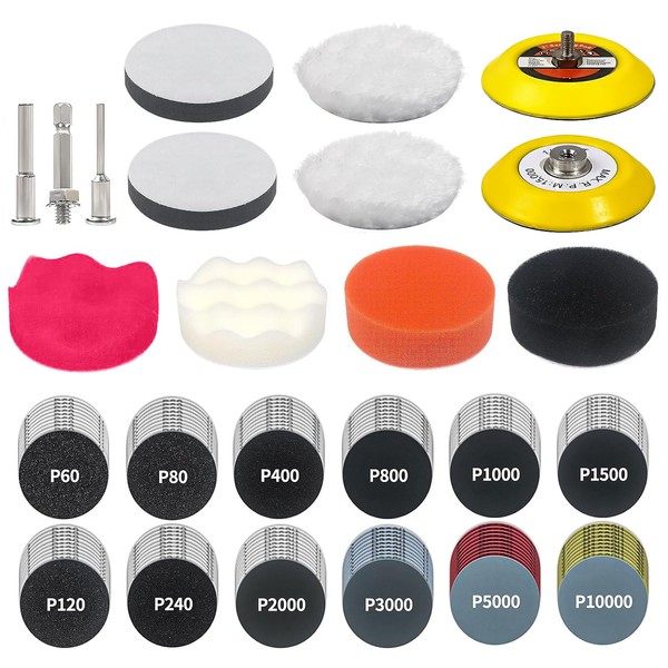 Pack of 133 Polishing Attachments, Cordless Screwdriver, 75 mm Sanding