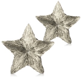 COM-FOUR® 2 x Decorative Star 3D Plastic – Metallic Shiny Decorative Star – Classic Decoration for Winter and Christmas – Approx. 20 cm (2 Pieces Champagne Colour)